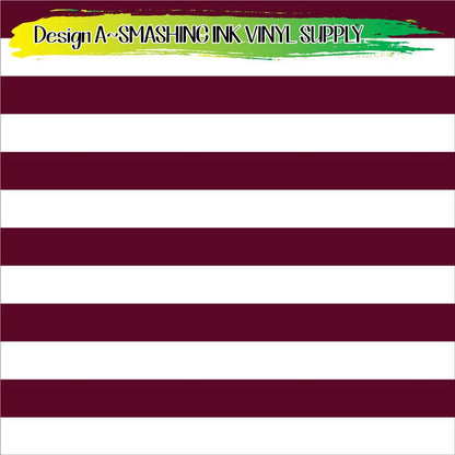 Maroon White Striped ★ Pattern Vinyl | Faux Leather | Sublimation (TAT 3 BUS DAYS)