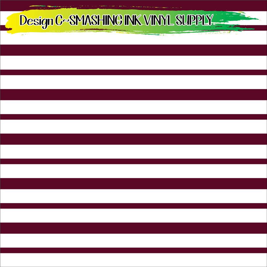 Maroon White Striped ★ Laser Safe Adhesive Film (TAT 3 BUS DAYS)