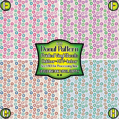 Donut Pattern ★ Pattern Vinyl | Faux Leather | Sublimation (TAT 3 BUS DAYS)