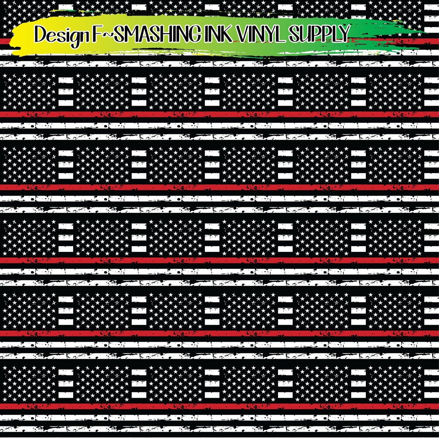 Firefighter Red Line Flag ★ Laser Safe Adhesive Film (TAT 3 BUS DAYS)