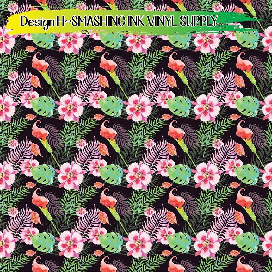 Tropical Floral ★ Pattern Vinyl | Faux Leather | Sublimation (TAT 3 BUS DAYS)