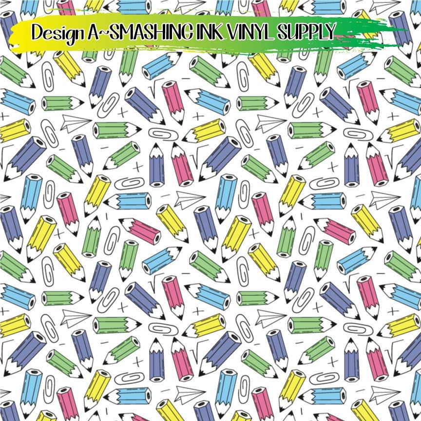 Pencil Pattern ★ Pattern Vinyl | Faux Leather | Sublimation (TAT 3 BUS DAYS)
