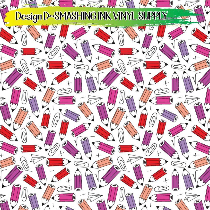 Pencil Pattern ★ Pattern Vinyl | Faux Leather | Sublimation (TAT 3 BUS DAYS)