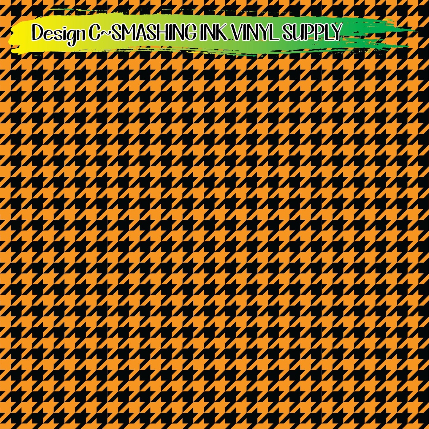 Orange Black Houndstooth ★ Pattern Vinyl | Faux Leather | Sublimation (TAT 3 BUS DAYS)