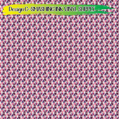 Pink Geometric ★ Pattern Vinyl | Faux Leather | Sublimation (TAT 3 BUS DAYS)