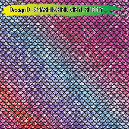 Textured Mermaid Scale ★ Pattern Vinyl | Faux Leather | Sublimation (TAT 3 BUS DAYS)
