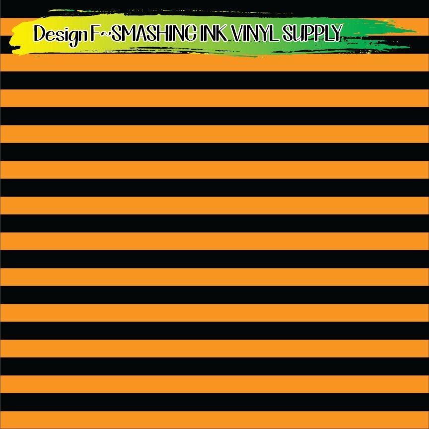 Orange Black Stripes ★ Pattern Vinyl | Faux Leather | Sublimation (TAT 3 BUS DAYS)