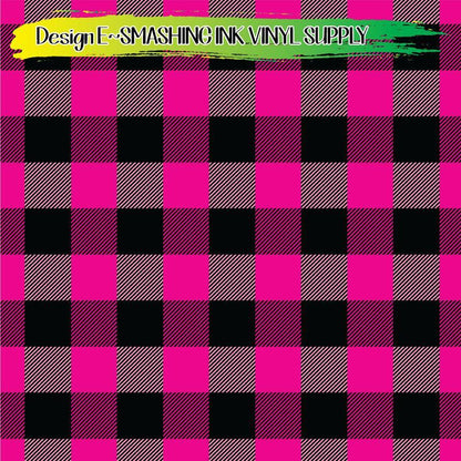 Pink Buffalo Plaid ★ Pattern Vinyl | Faux Leather | Sublimation (TAT 3 BUS DAYS)