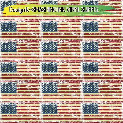 American Flag 2x4 in ★ Pattern Vinyl | Faux Leather | Sublimation (TAT 3 BUS DAYS)