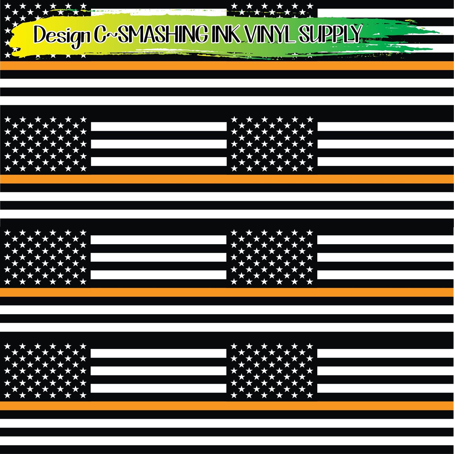 Orange Line Support Flag ★ Pattern Vinyl | Faux Leather | Sublimation (TAT 3 BUS DAYS)