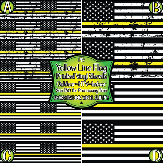 Security Yellow Line Flag ★ Laser Safe Adhesive Film (TAT 3 BUS DAYS)