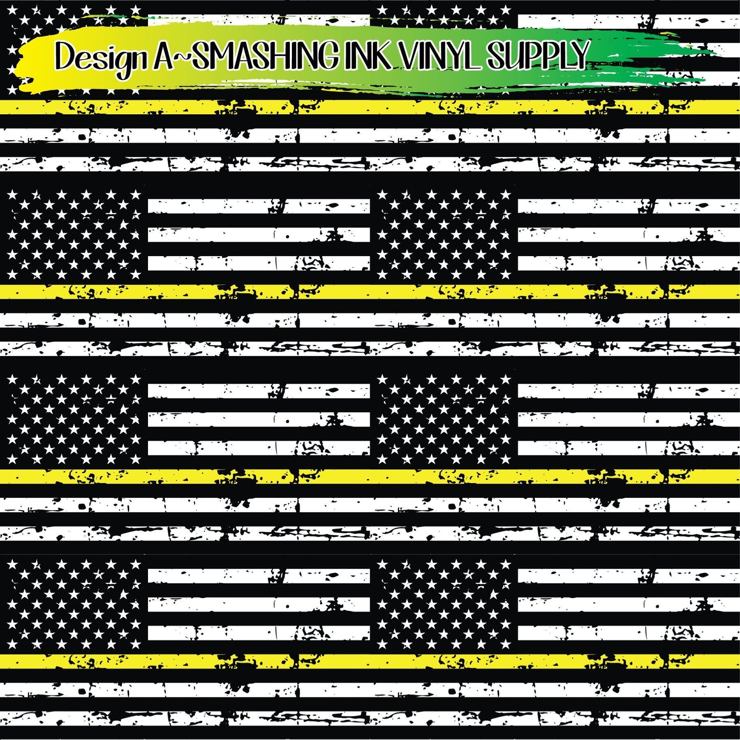 Security Yellow Line Flag ★ Laser Safe Adhesive Film (TAT 3 BUS DAYS)