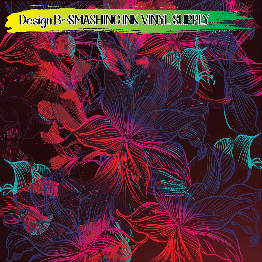 Colorful Floral ★ Pattern Vinyl | Faux Leather | Sublimation (TAT 3 BUS DAYS)