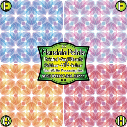 Mandala Petals ★ Pattern Vinyl | Faux Leather | Sublimation (TAT 3 BUS DAYS)
