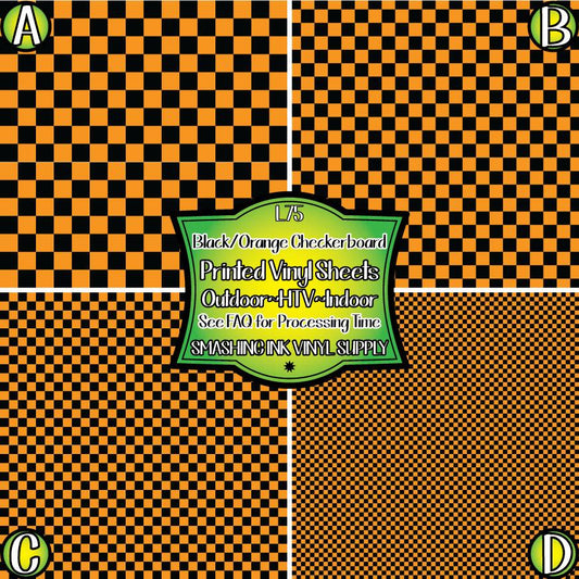 Orange Black Checker ★ Laser Safe Adhesive Film (TAT 3 BUS DAYS)