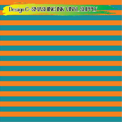 Orange and Teal Pattern ★ Pattern Vinyl | Faux Leather | Sublimation (TAT 3 BUS DAYS)