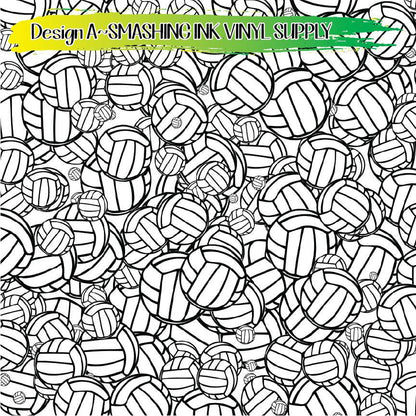 Volleyball Pattern ★ Pattern Vinyl | Faux Leather | Sublimation (TAT 3 BUS DAYS)
