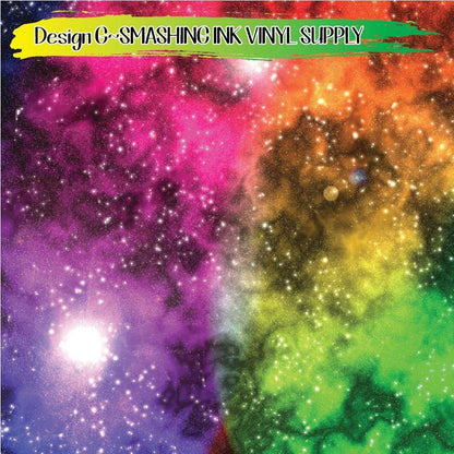 Rainbow Galaxy Space ★ Pattern Vinyl | Faux Leather | Sublimation (TAT 3 BUS DAYS)