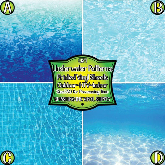 Underwater Pattern ★ Pattern Vinyl | Faux Leather | Sublimation (TAT 3 BUS DAYS)