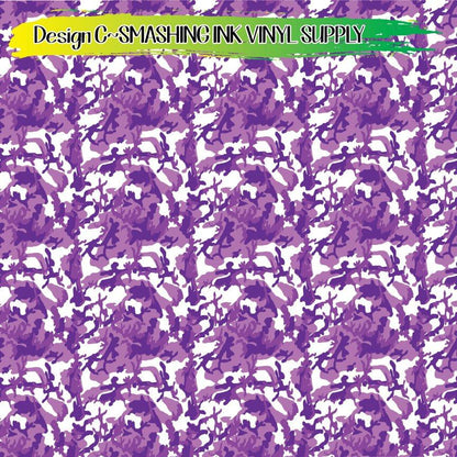 Purple Camo ★ Pattern Vinyl | Faux Leather | Sublimation (TAT 3 BUS DAYS)