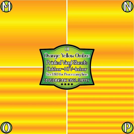 Yellow Orange Ombre ★ Pattern Vinyl | Faux Leather | Sublimation (TAT 3 BUS DAYS)