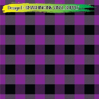 Purple Buffalo Plaid ★ Pattern Vinyl | Faux Leather | Sublimation (TAT 3 BUS DAYS)