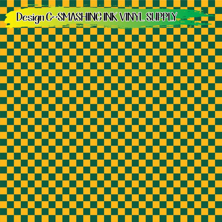 Dark Green & Gold Pattern ★ Laser Safe Adhesive Film (TAT 3 BUS DAYS)