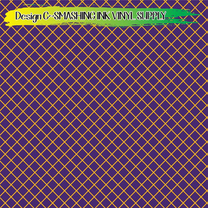 Purple & Gold Pattern ★ Pattern Vinyl | Faux Leather | Sublimation (TAT 3 BUS DAYS)