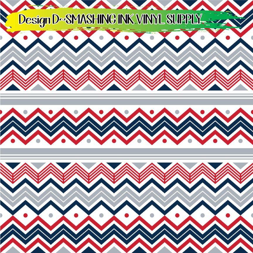 Red Blue Silver Pattern ★ Pattern Vinyl | Faux Leather | Sublimation (TAT 3 BUS DAYS)