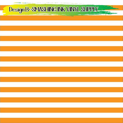 Orange White Stripes ★ Laser Safe Adhesive Film (TAT 3 BUS DAYS)
