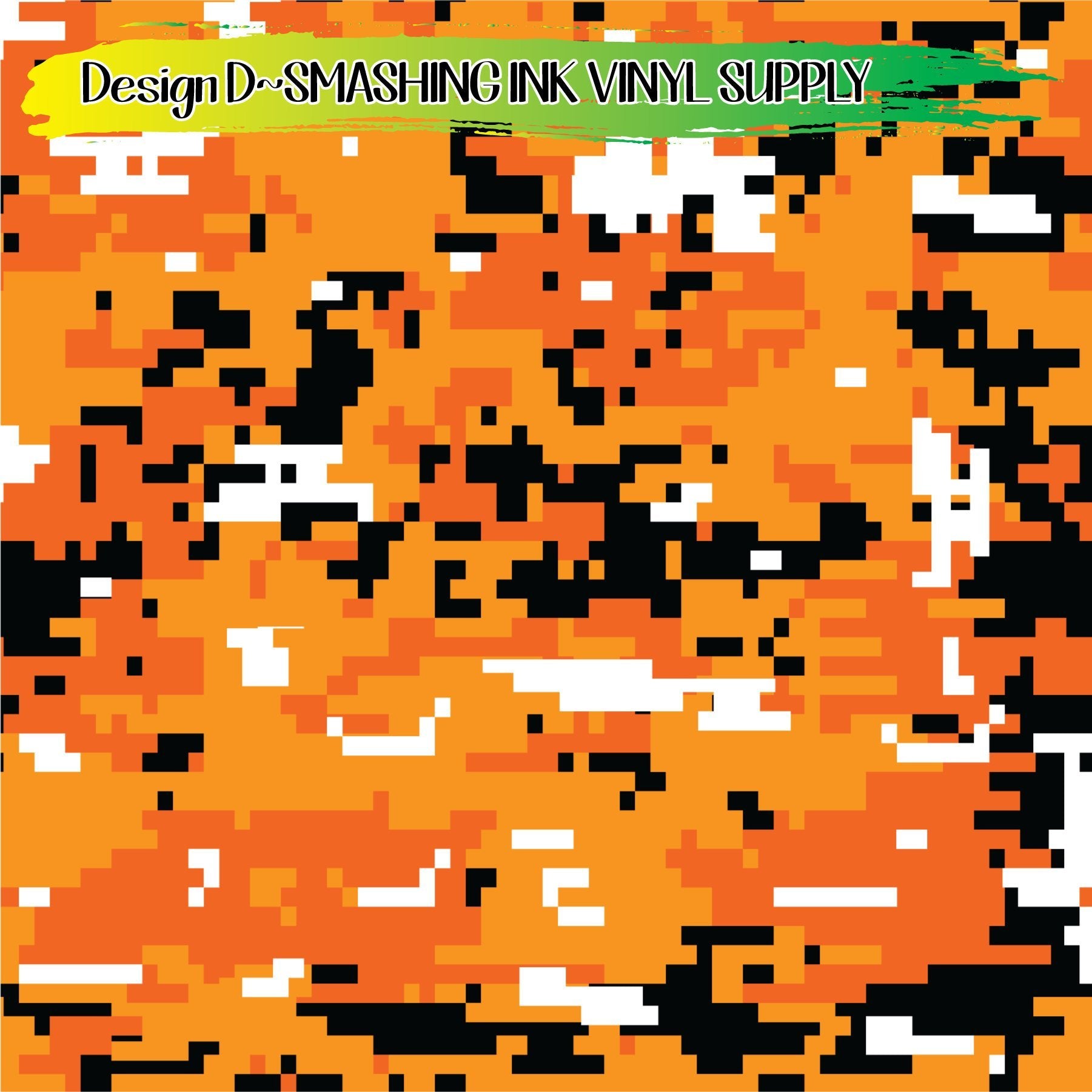 PREMIUM Orange Camo/Black Durra-Bull Leatherette Sheets (12x24)