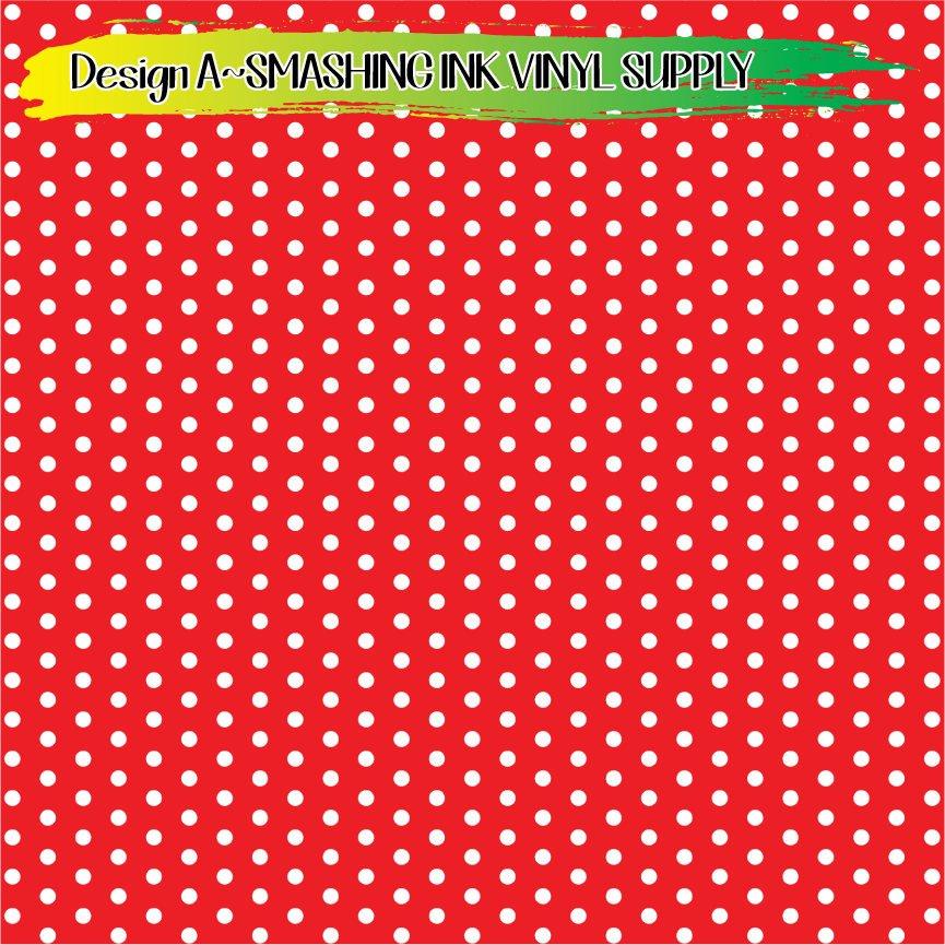 Red White Polka Dot ★ Pattern Vinyl | Faux Leather | Sublimation (TAT 3 BUS DAYS)