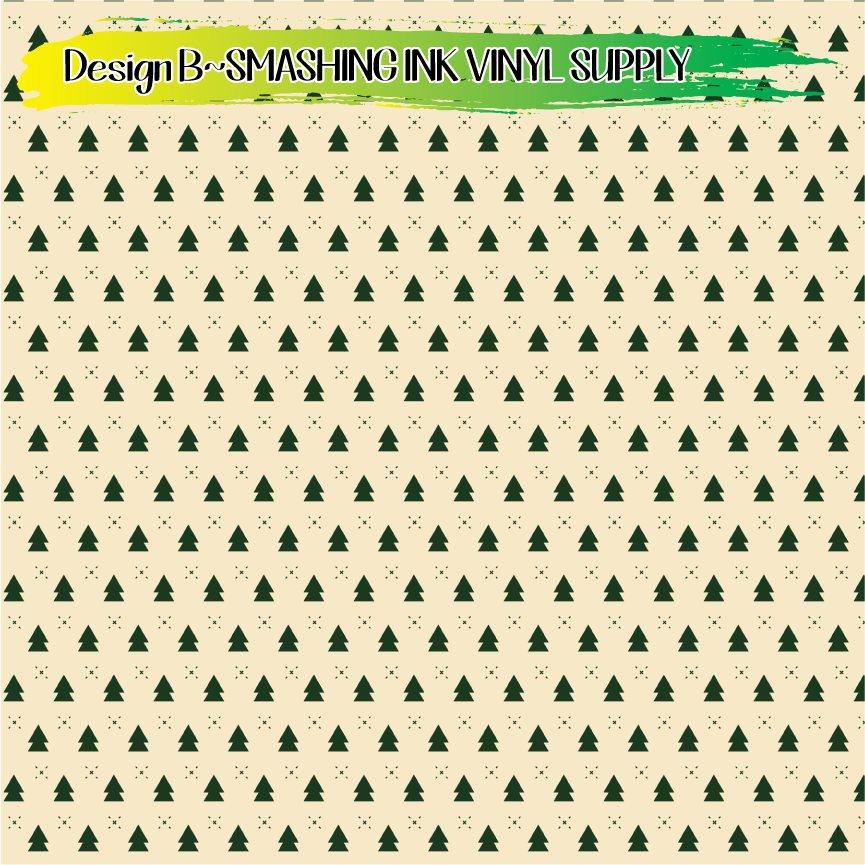 Vintage Christmas Pattern ★ Pattern Vinyl | Faux Leather | Sublimation (TAT 3 BUS DAYS)