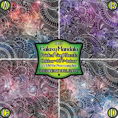 Galaxy Mandala ★ Pattern Vinyl | Faux Leather | Sublimation (TAT 3 BUS DAYS)