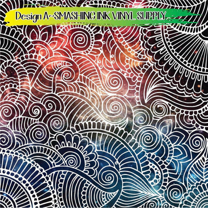 Galaxy Mandala ★ Pattern Vinyl | Faux Leather | Sublimation (TAT 3 BUS DAYS)
