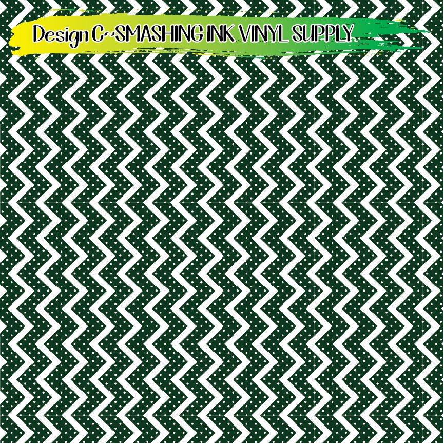 Dark Green and White ★ Pattern Vinyl | Faux Leather | Sublimation (TAT 3 BUS DAYS)