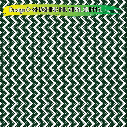 Dark Green and White ★ Pattern Vinyl | Faux Leather | Sublimation (TAT 3 BUS DAYS)