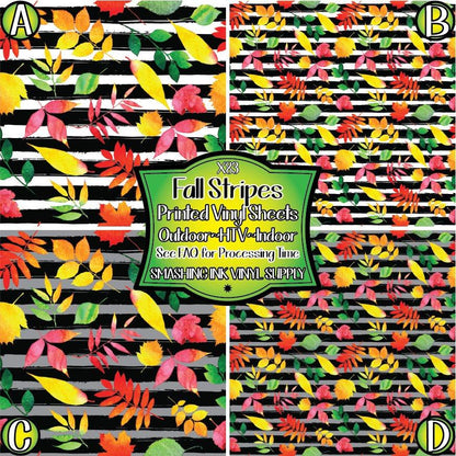 Fall Stripes ★ Pattern Vinyl | Faux Leather | Sublimation (TAT 3 BUS DAYS)
