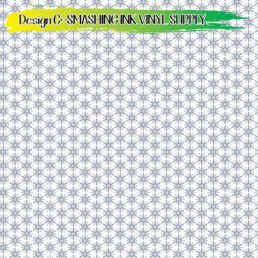 Snowflake Floral ★ Pattern Vinyl | Faux Leather | Sublimation (TAT 3 BUS DAYS)