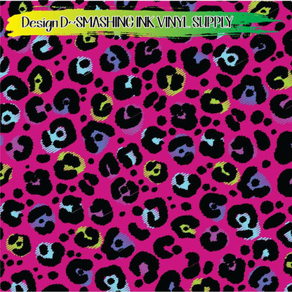 Colorful Cheetah Print ★ Pattern Vinyl | Faux Leather | Sublimation (TAT 3 BUS DAYS)