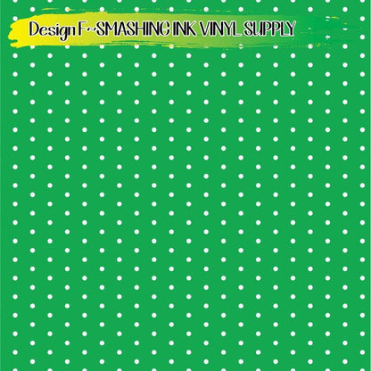 Green White PolkaDot ★ Pattern Vinyl | Faux Leather | Sublimation (TAT 3 BUS DAYS)