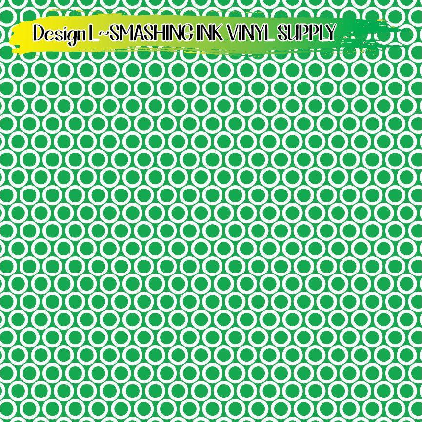 Green White Dot ★ Pattern Vinyl | Faux Leather | Sublimation (TAT 3 BUS DAYS)