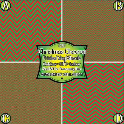 Red Green Chevron ★ Laser Safe Adhesive Film (TAT 3 BUS DAYS)
