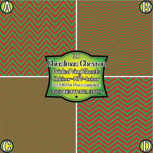 Red Green Chevron ★ Laser Safe Adhesive Film (TAT 3 BUS DAYS)