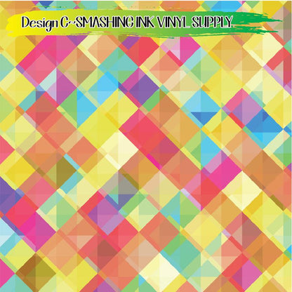 Colorful Squares ★ Pattern Vinyl | Faux Leather | Sublimation (TAT 3 BUS DAYS)