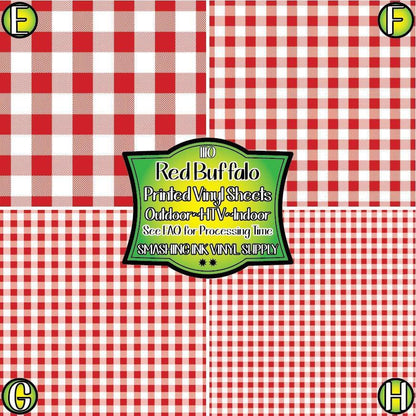 Red Gingham Fabric ★ Pattern Vinyl | Faux Leather | Sublimation (TAT 3 BUS DAYS)