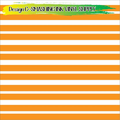 Orange White Stripes ★ Pattern Vinyl | Faux Leather | Sublimation (TAT 3 BUS DAYS)