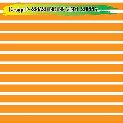Orange White Stripes ★ Pattern Vinyl | Faux Leather | Sublimation (TAT 3 BUS DAYS)