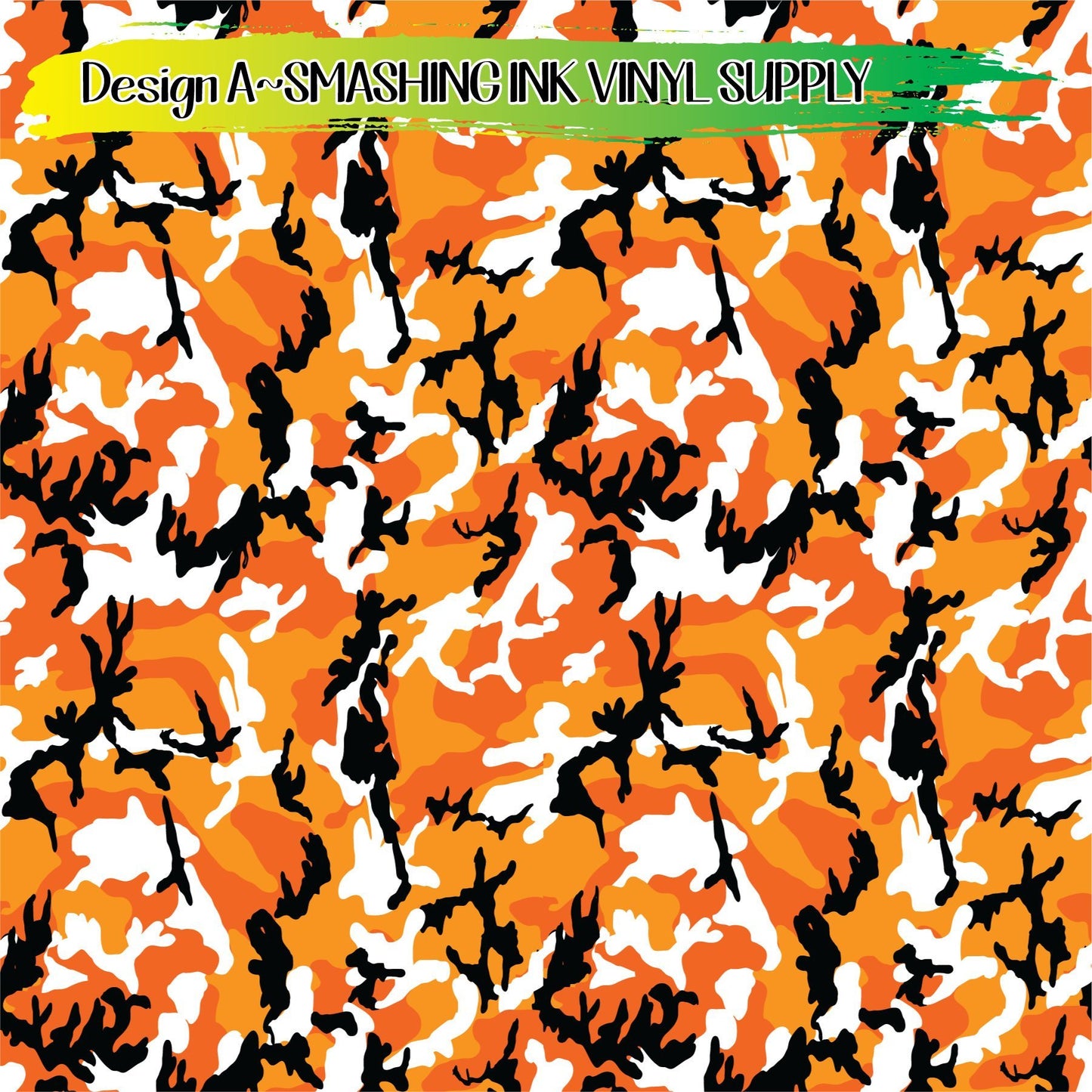 Orange Camo ★ Pattern Vinyl | Faux Leather | Sublimation (TAT 3 BUS DAYS)