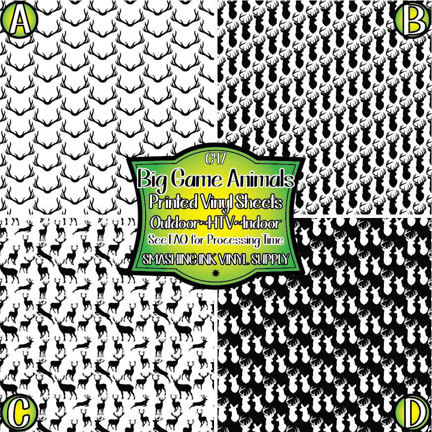 Big Game Animal ★ Pattern Vinyl | Faux Leather | Sublimation (TAT 3 BUS DAYS)